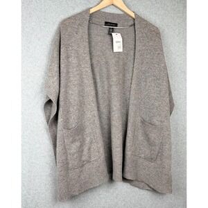 Halogen Open Front Ruana Cape One Size Gray 100% Cashmere Sweater (Read Desc.)